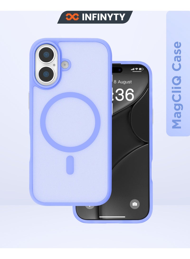 INFINYTY iPhone 16 Case– Gleam Series (Ultramarine) Hybrid Matte Finish, Seamless Color Match, MagSafe Compatible, Mil. Grade Drop-Tested, Air Cushion Corners, Soft Touch, Scratch-Resistant - Image 1